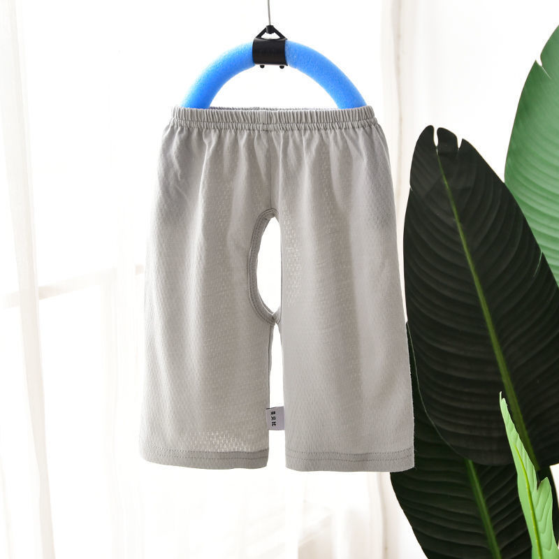 오픈 크로 치 바지  소녀 메쉬 얇은  카프리 바지 파자마 바지 어린이 에어컨 바지 여름 느슨한 통기성 핫