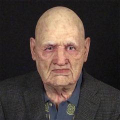 萬聖節光頭老人乳膠頭套人物化妝面具舞會扮演道具復活節工廠直銷