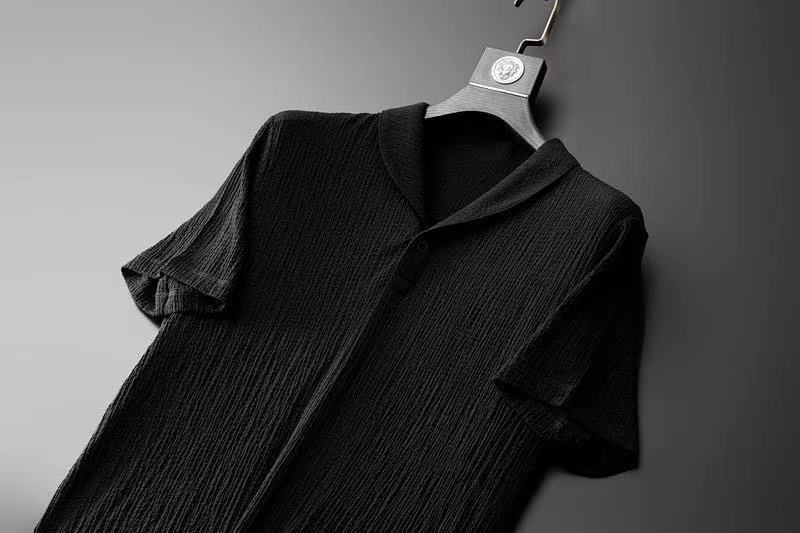 Men's Ethnic Style Ice Silk Thin Short Sleeve T-Shirt Casual Plus Size Loose Top Mid Sleeve Set Summer Sports Two Piece_viptrois.com