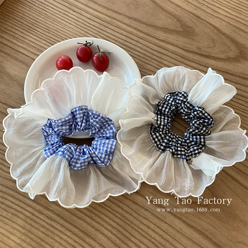 Primavera Sakura nuevo lazo para el cabello hecho a mano multicapa estilo de hadas francés de alta calidad cuerda para el cabello encaje flor tocado