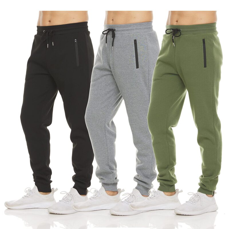 Amazon's Popular Men's Sports Pants, Casual Sweatpants with Zipper, Solid Color Joggers, Fitness Pants, Running Pants