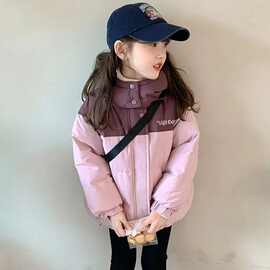 中大童新款保暖2023棉衣小女孩棉服时尚休闲冬季女童加厚棉袄冬装