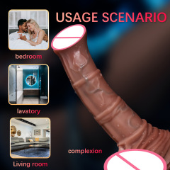 外貿液態硅膠異性馬屌電動伸縮搖擺震動加溫假陽具後庭肛塞性用品