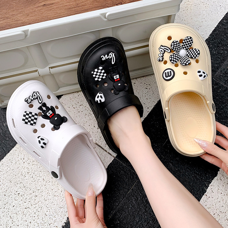 Mosaic Perforated Shoes for Women 2026 New Model Eva Breathable Summer Comfortable Cute Outdoor Nurse Closed-Toe Half Slippers Mosaic Perforated Shoes for Women 2026 New Model Eva Breathable Summer Comfortable Cute Outdoor Nurse Closed-Toe Half Slippers