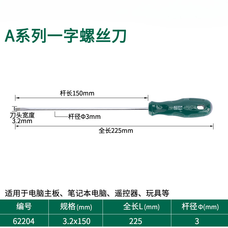 Destornillador de cabeza de rábano pequeño destornillador de ciruela de boca plana cruzada