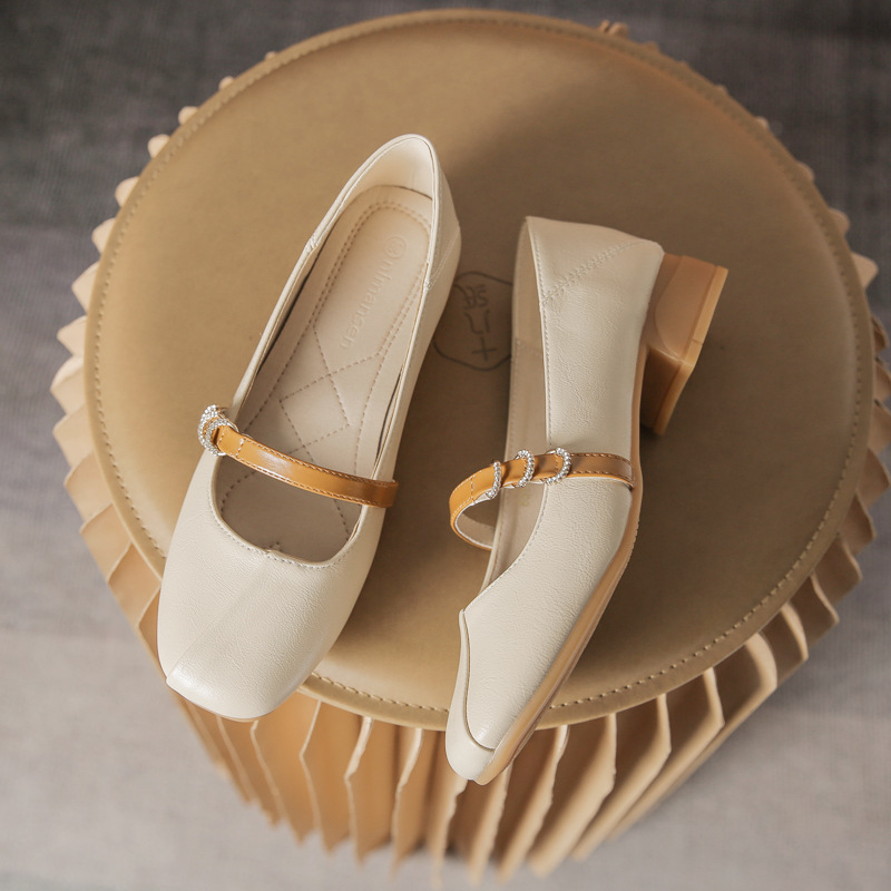 Mary Jane Shoes, Flat Summer Shallow Square Toe 2026 Spring And Autumn New Style Women's Soft-soled Loafers_vogvips.com
