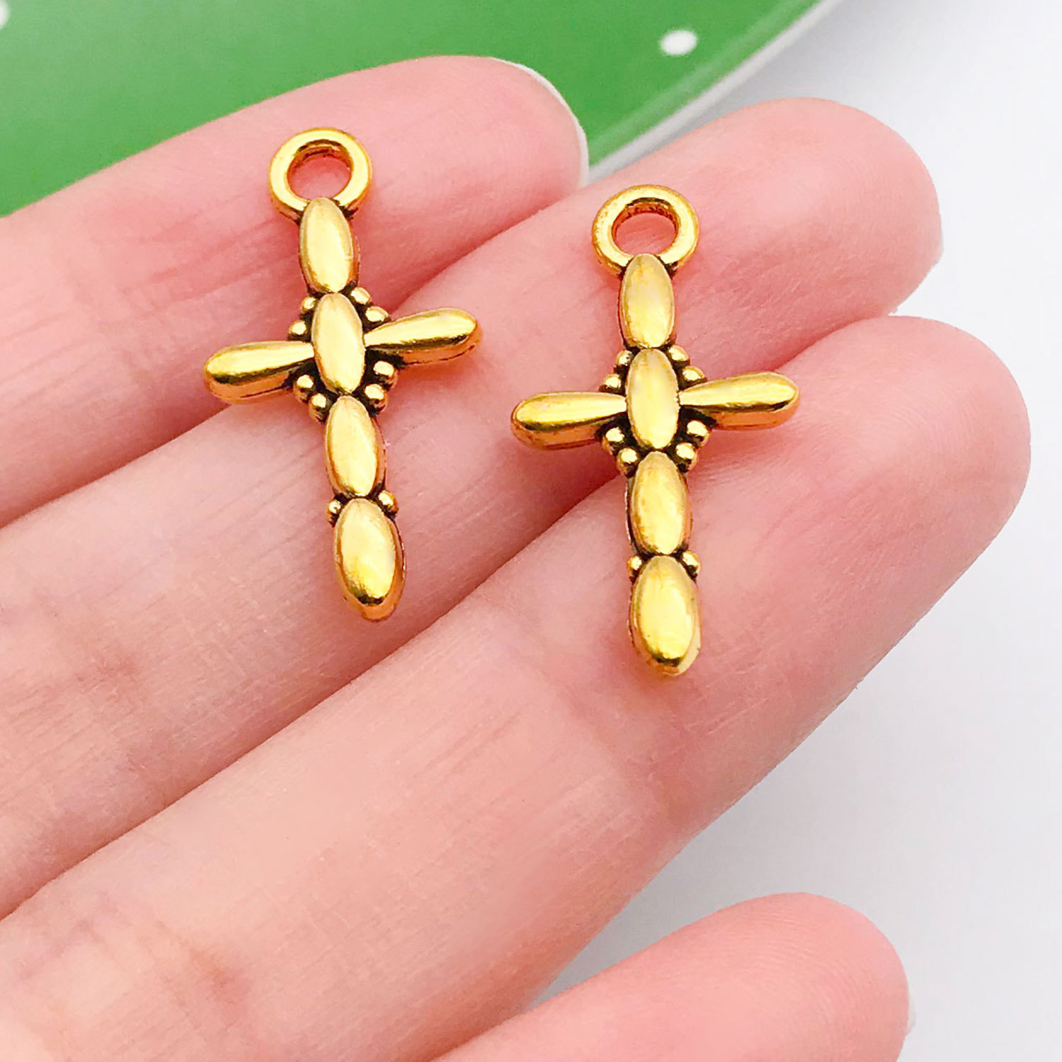 20381-X-古金锌合金拼接十字架23x12mm-1g