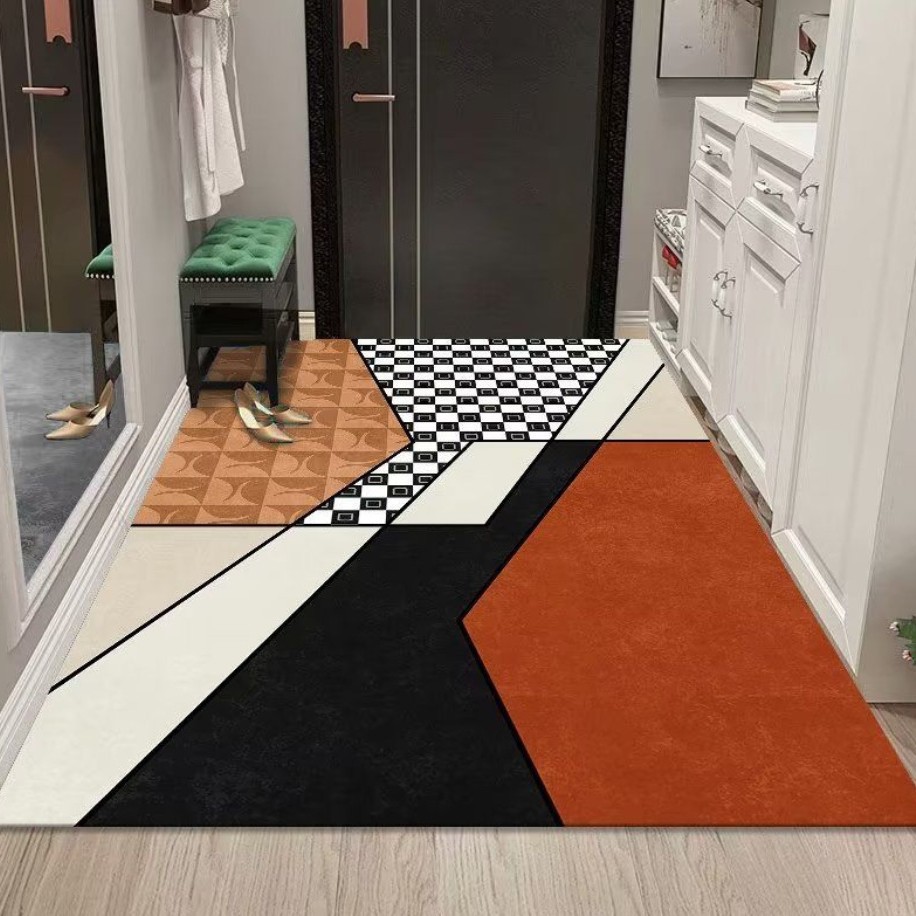 Italiano minimalista cristal terciopelo ins estilo sala de estar alfombra absorbente dormitorio cama manta sala de estar baño piso mat