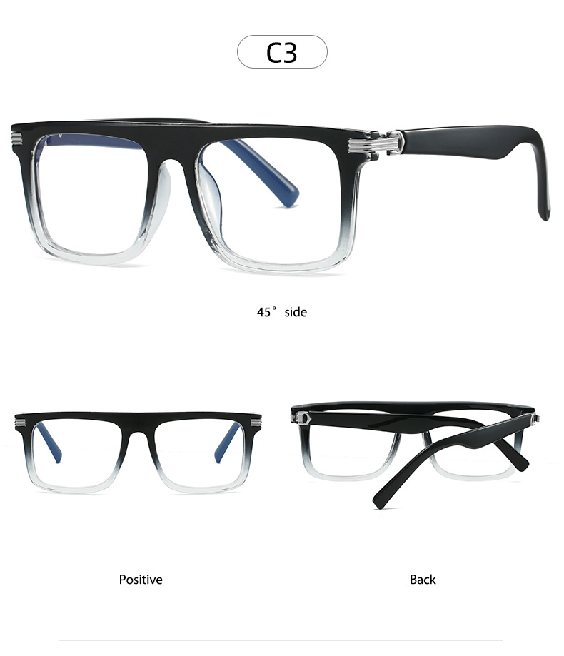 Retro Square Reading Glasses Men's Non-prescription Frame Versatile_voghion.com