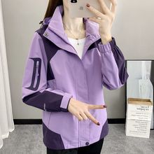 冲锋衣女春季新款幼师园服防水防风登山服外套女秋款外穿洋气风衣