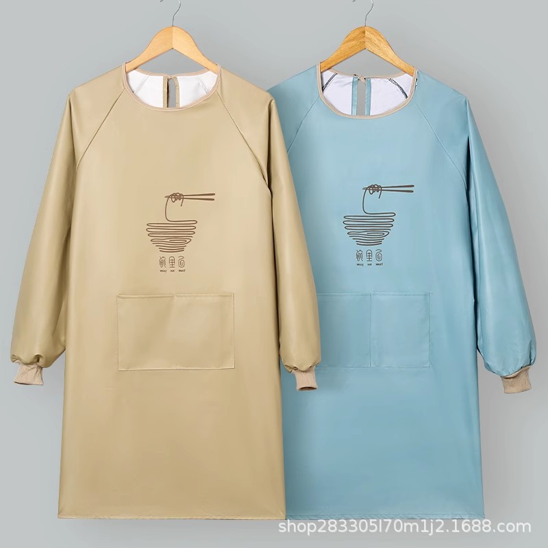 Blusa impermeable para mujer nuevo estilo de invierno delantal de manga larga cocina hogar a prueba de aceite ropa de trabajo para adultos al por mayor