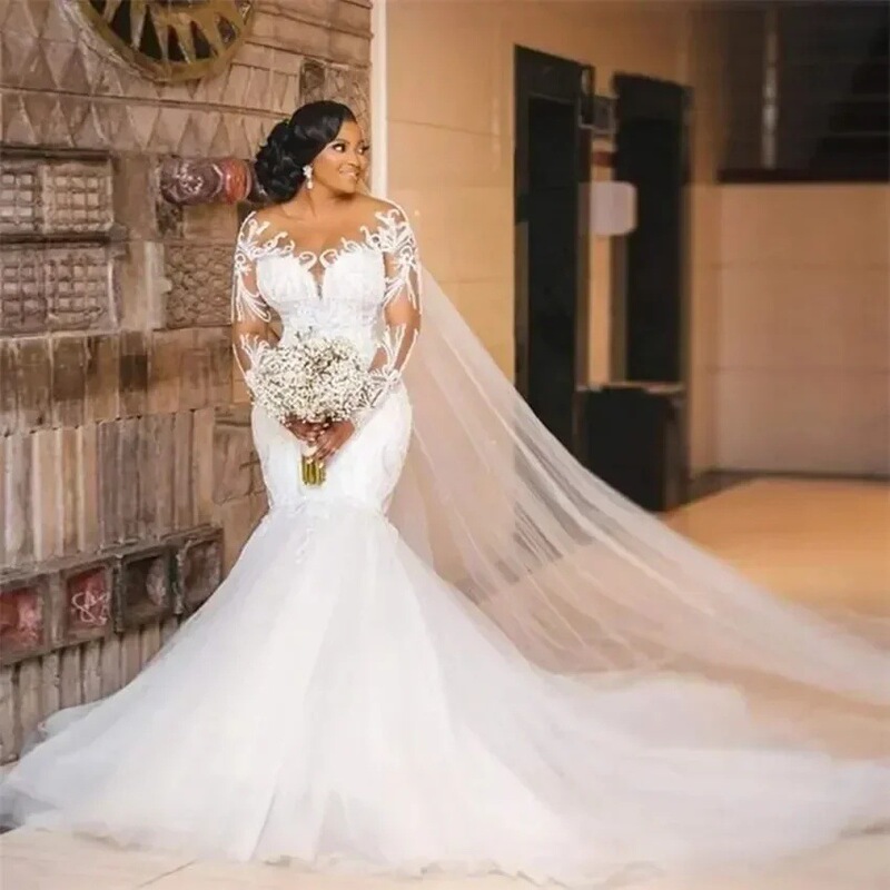 New Foreign Trade Fishtail Wedding Dress Slim High-Waisted Bridal Train Wedding Dress Cross-Border Wedding Slim High-End Dress New Foreign Trade Fishtail Wedding Dress Slim High-Waisted Bridal Train Wedding Dress Cross-Border Wedding Slim High-End Dress