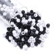Factory supply acrylic black and white two-color large hole flat round beaded diy hand string beaded jewelry accessories wholesale