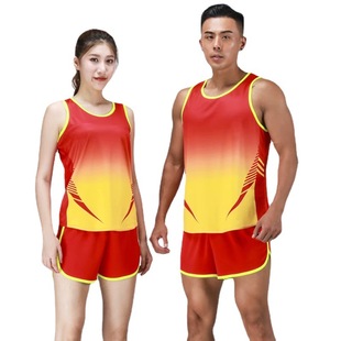 Wholesale Track and Field Clothing suit Men's Long Distance Running Marathon Vest Competition Sportswear Female Student Track and Field Running Training Clothing