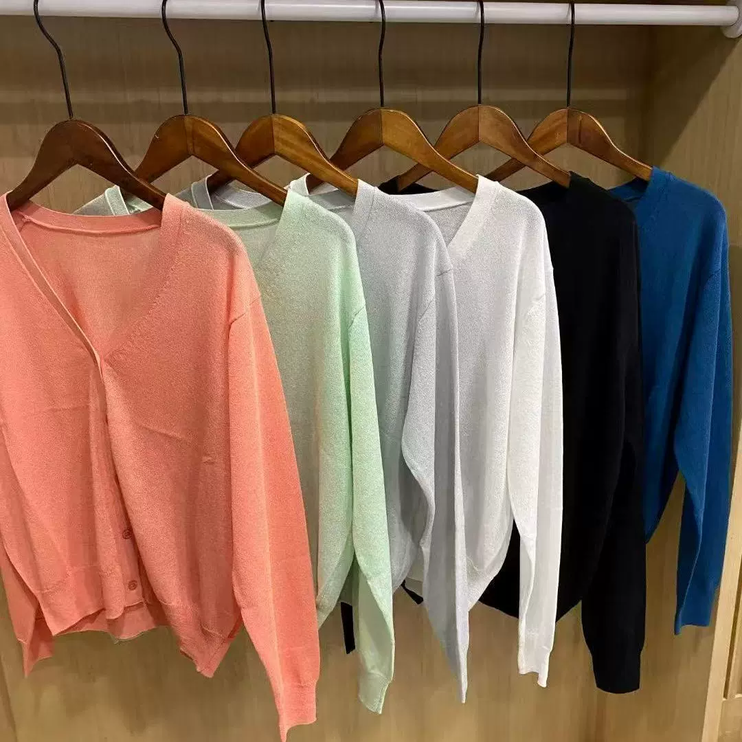 Женский тонкий вязаный кардиган/свитер с V-образным вырезом, рубашка с длинными рукавами, новый стиль, весна-лето 2025, артикул 474984