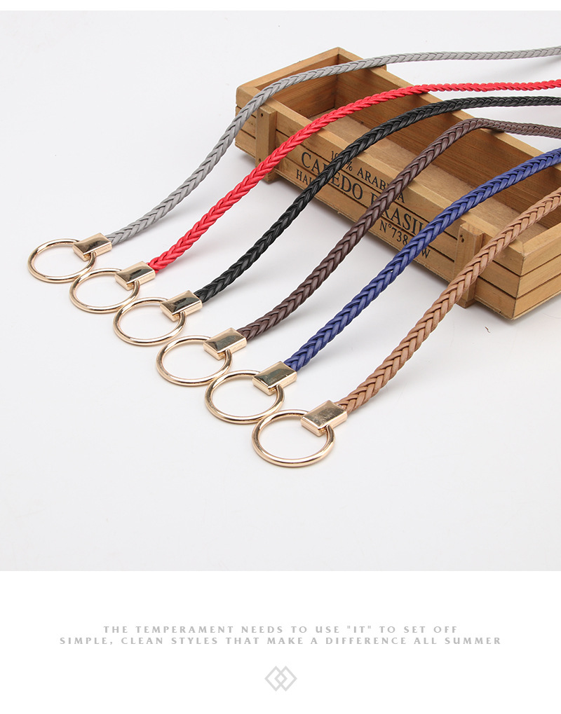 new women's thin belt, hand-woven thin belt, dress decoration, versatile casual belt_voghion.com