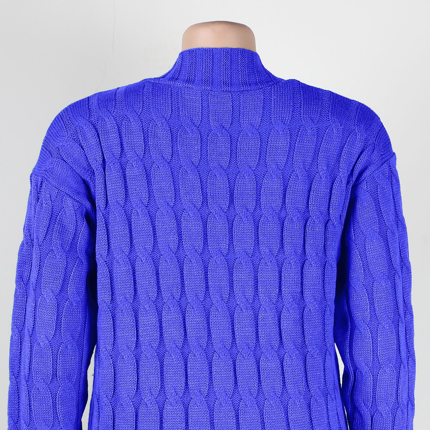 Damen Strickjacke Lang Aus Grobstrick In Unifarben Wintermantel_voghion.com