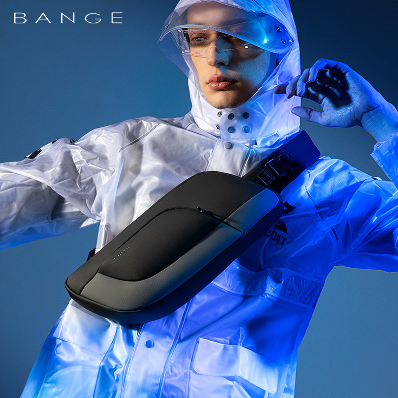 BANGE新款男士胸包轻便透气日韩时尚单肩斜挎包品牌chest bag
