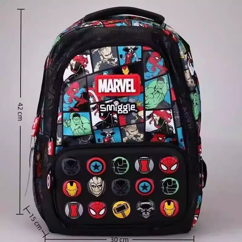 Australian Smiggle Marvel Series Schoolbags for Primary and Secondary School Students Cartoon Large-Capacity Backpacks Kidsren's Outdoor Backpacks Australian Smiggle Marvel Series Schoolbags for Primary and Secondary School Students Cartoon Large-Capacity Backpacks Kidsren's Outdoor Backpacks