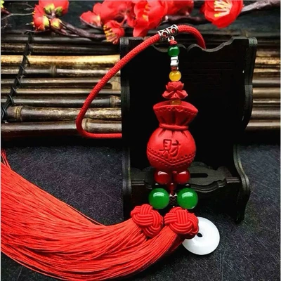New car pendant cinnabar Car hanging - wealth-bag