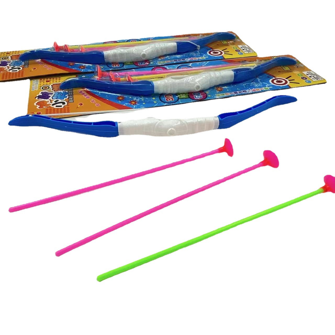 Juguete para niños arco y flecha tiro bala de cuero suave arco y flecha pistola tablero colgante traje de juguete cartón puesto al aire libre 2 yuanes lote