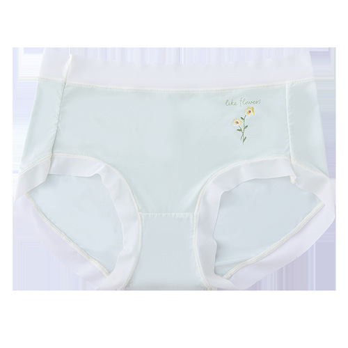 Underwear women's ice silk seamless summer thin mid-waist breathable pure cotton antibacterial crotch sexy girls' briefs