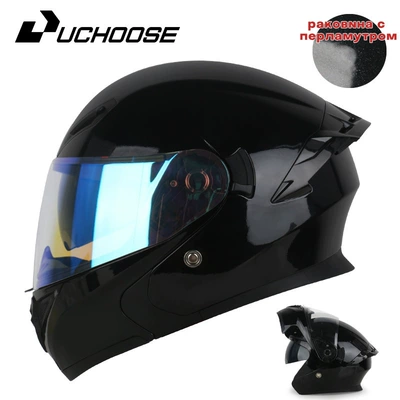 for All Seasons | Motorcycle Safety Supplies - bright-black-aurora-blue-comes-with-transparent-mirror-bluetooth-headset-m