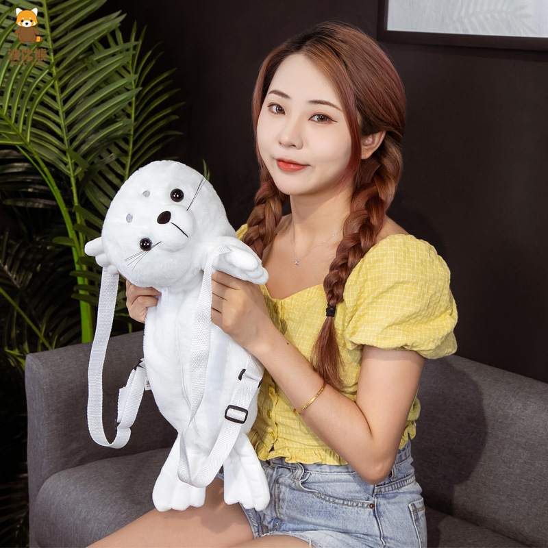 Bobbi oso acuario serie acostado sello blanco mochila preescolar bolsa mochila captura muñeca máquina transfronteriza acuario