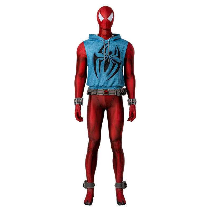 Spider-Man через вселенную Scarlet Spider-Man костюм cosplay комбинезон Marvel чулки мужские оптовая продажа 230608