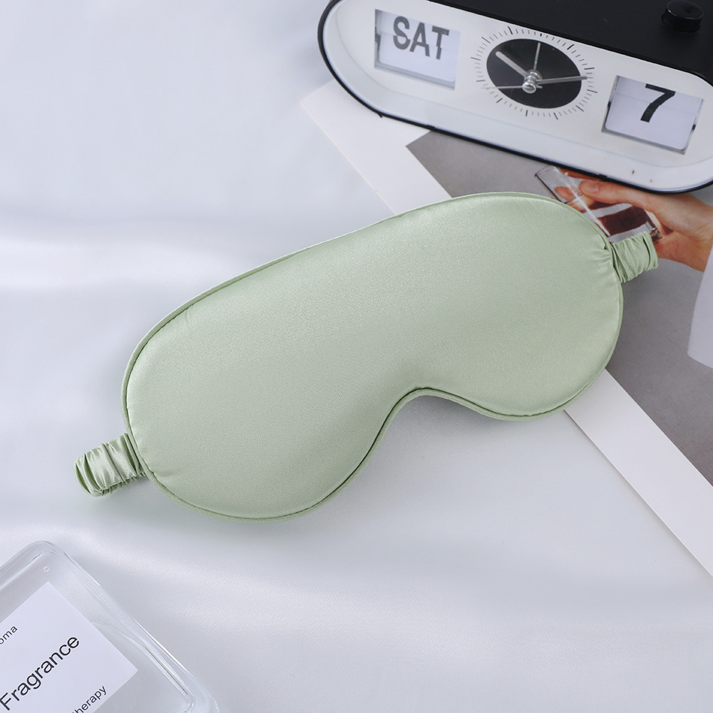 Máscara de Ojos de seda artificial de doble cara de seda de morera sombreado máscara de ojo del sueño logotipo impreso viajes al aire libre esencial en stock al por mayor