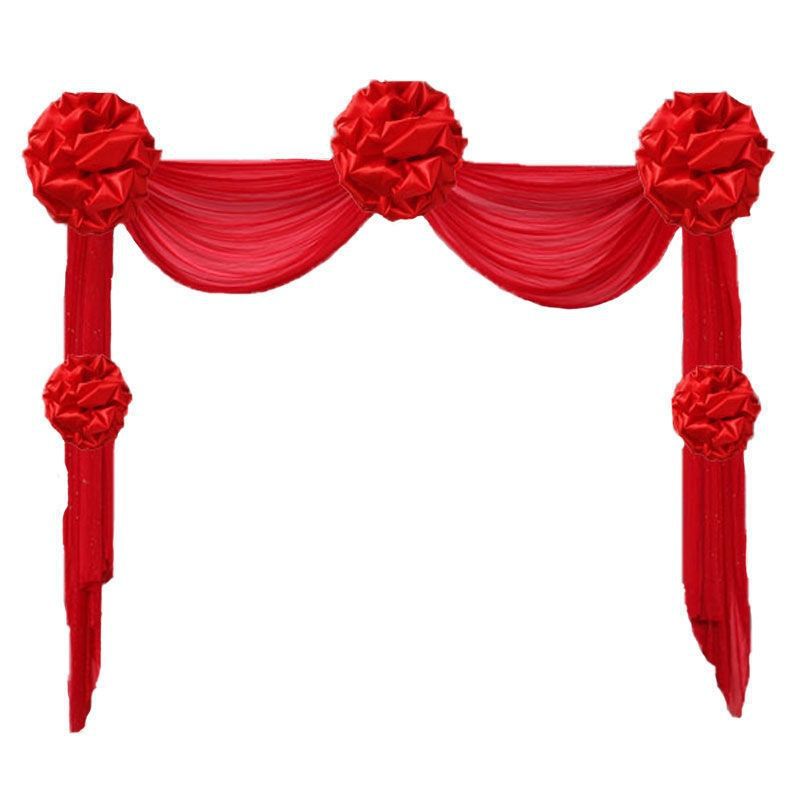 Big red flower ball wedding unit door rural door decoration gauze curtain housewarming wedding room door head flower satin red cloth hydrangea