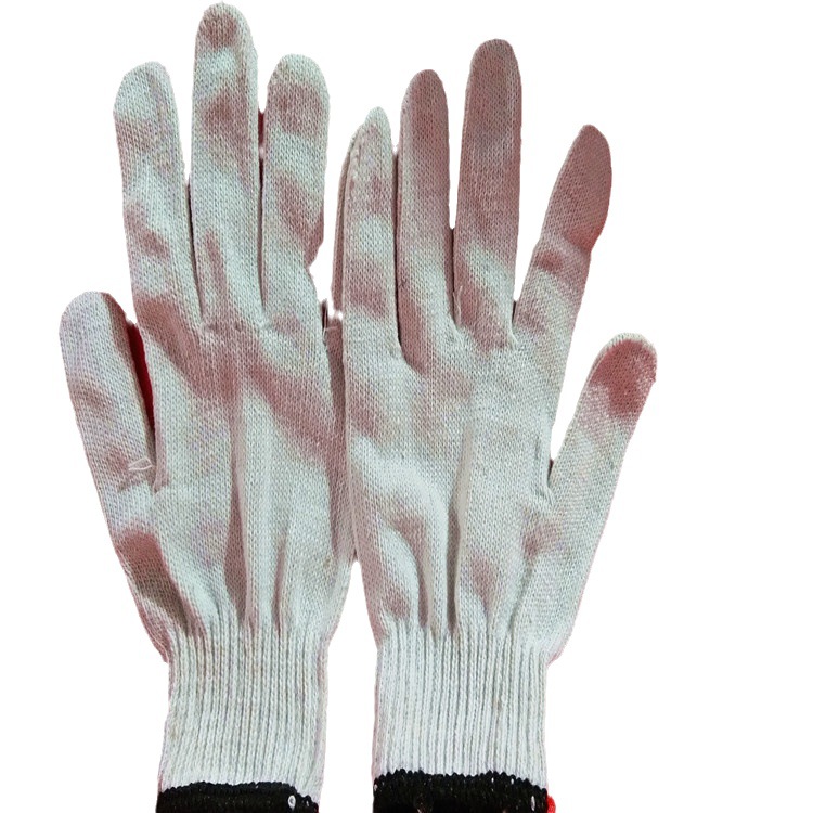 劳保线手套灯罩棉400克细纱劳保线手套 黑边线手套纯棉线手套