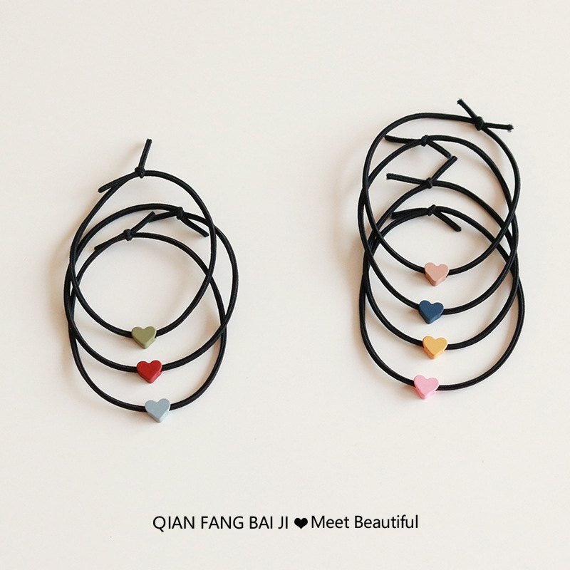 Head Rope Women's Hair Rings Rubber Tendons Love Couple Small Leather Jacket for Boyfriend Students Long-distance Love South Korea Loose Sweet Wrist Head Rope Women's Hair Rings Rubber Tendons Love Couple Small Leather Jacket for Boyfriend Students Long-distance Love South Korea Loose Sweet Wrist