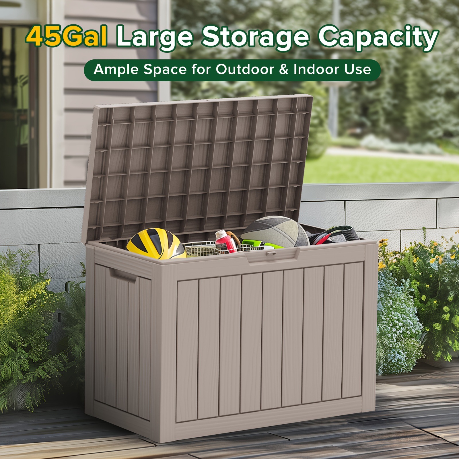 Waterproof Outdoor Storage 45 GAllon Large Capacity