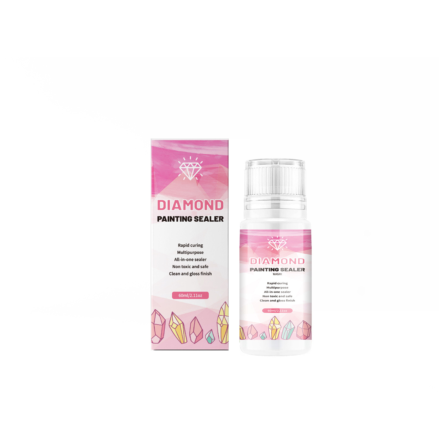 Pegamento transparente para pintura de diamantes, venta directa de fábrica, pegamento PVA para rompecabezas infantiles DIY, para realzar el brillo y evitar la desprendimiento de las piezas.