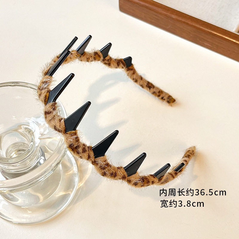 韩版缠绕格纹波浪发箍女2025新款高颅顶压发头箍带齿防滑碎发发卡|undefined
