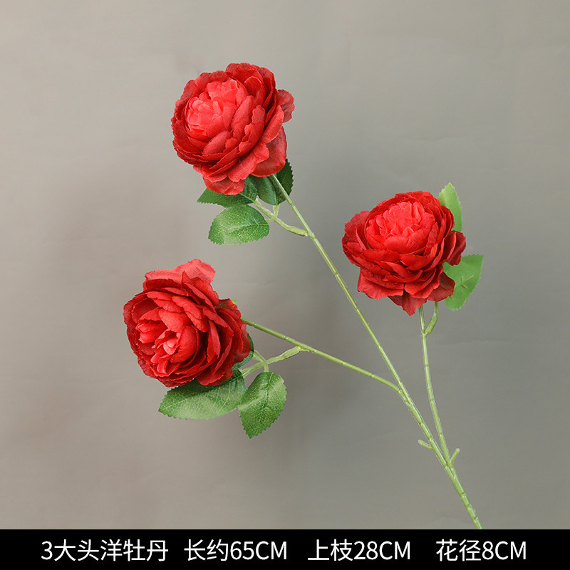 红色仿真花婚礼婚庆场地场景布置道具仿真花束花艺装饰花假花批发|undefined