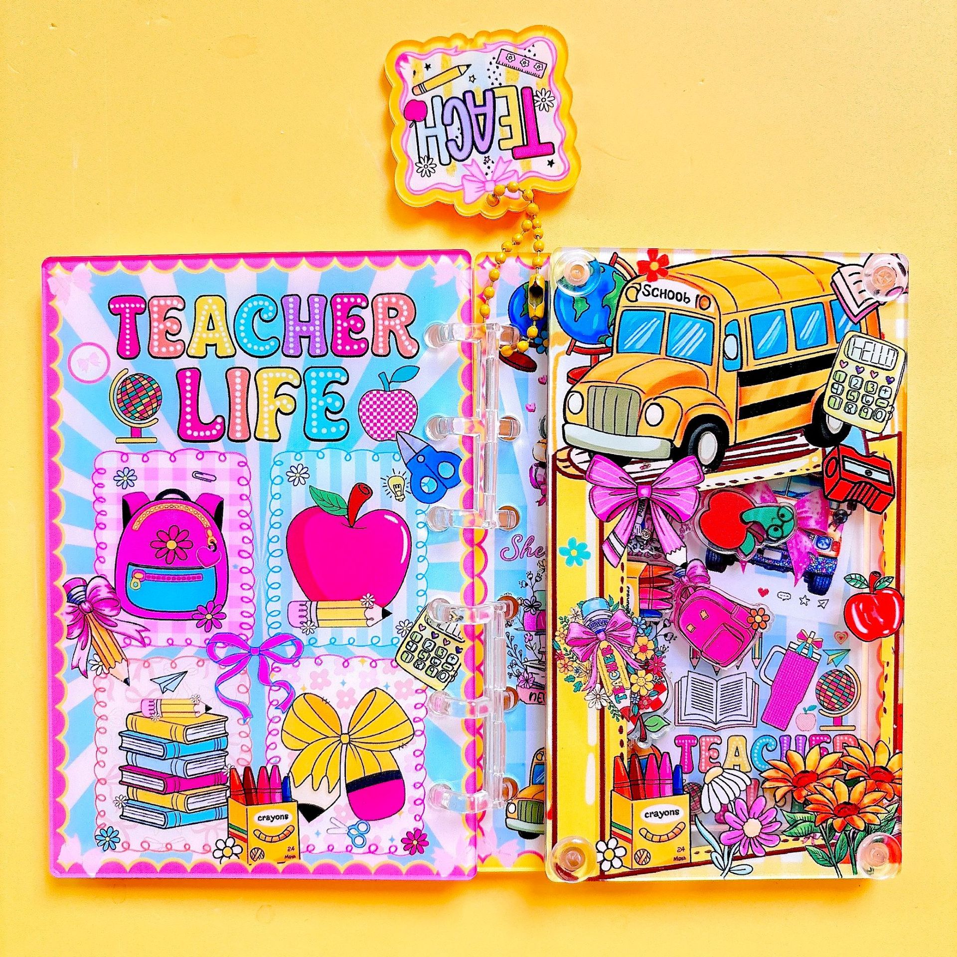 54種類の揺れるアクリルノート、クロスボーダーで人気のTikTokで話題の美しいルーズリーフノート、DIY A7/A5