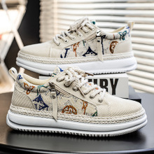 潮流学生鞋子男灯芯绒布面透气板鞋韩版时尚休闲拼色运动帆布鞋男