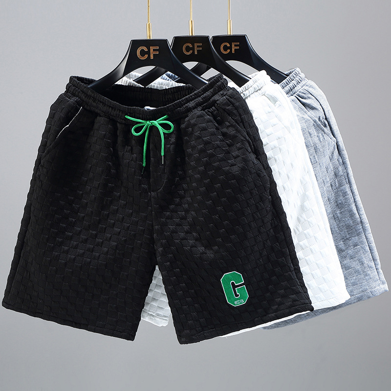 Short d'été pour couple, grand short tendance, pantalon de plage en soie glacée pour hommes, capris tricoté respirant, nouvelle collection 2023_voghion.com