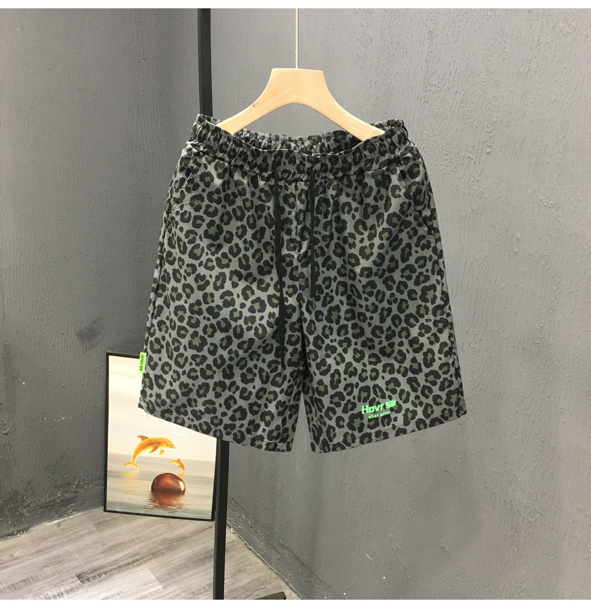 Plus Size Men's Leopard Print Shorts Summer Trendy Beachwear New Thin Style Retro Five Point Cut_viptrois.com