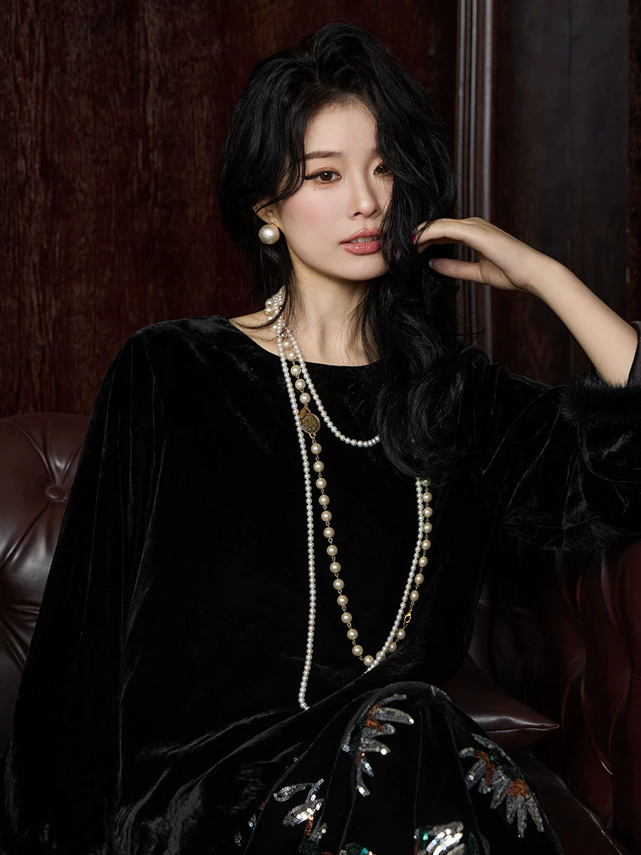 Velvet soft warm long-sleeve, Chinese style