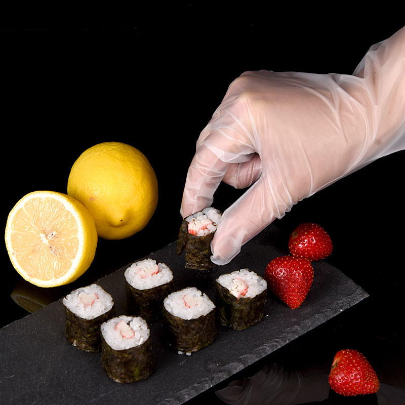 Disposable gloves PVE thickened food grade commercial kitchen dining hygiene inspection beauty cleaning protection 100 pairs