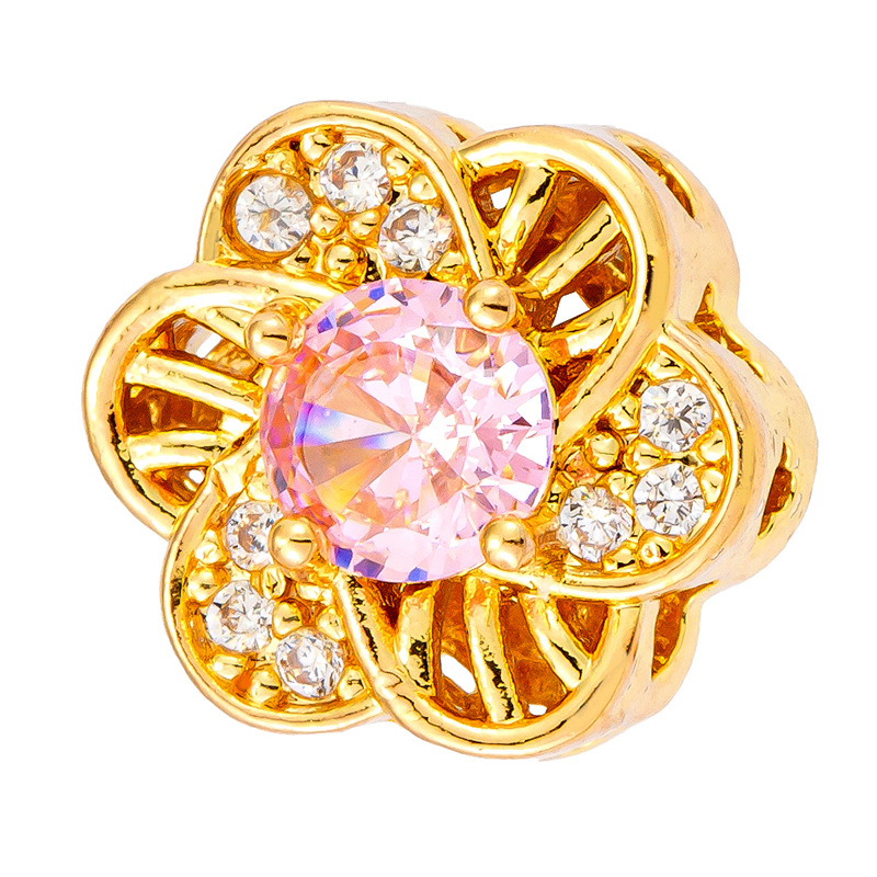 Antiguo método oro goteando aceite azul quemado colgante cuentas Dios de la riqueza atrapador de sueños flor cuentas de tambor accesorios de bricolaje joyería de transferencia