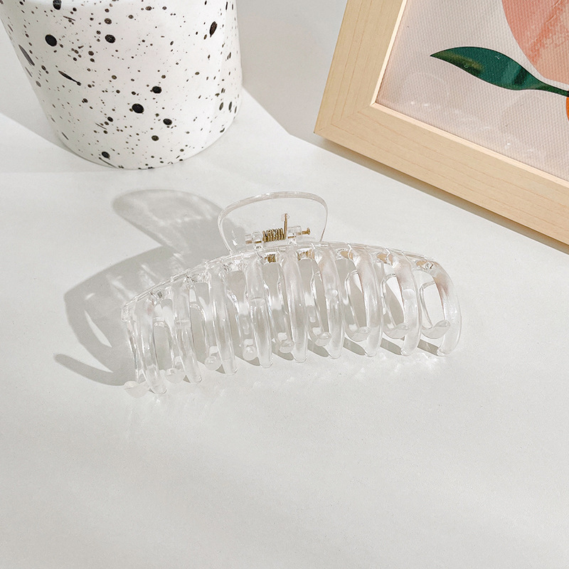 Accesorios para el cabello de pinza de tiburón de acrílico grande de Corea, clip de agarre para el cabello de disco simple, tocado de horquilla de cabeza femenina al por mayor