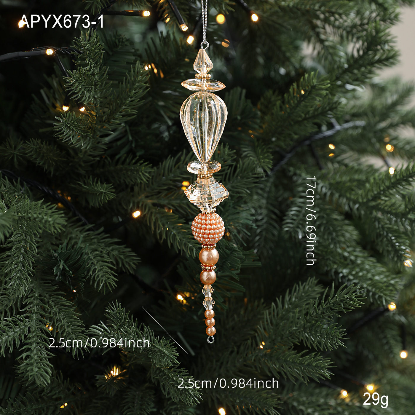 Nuevos productos transfronterizos transparentes colgantes de cristal acrílico colgantes colgantes decoraciones de Navidad árbol de Navidad vestidos colgantes