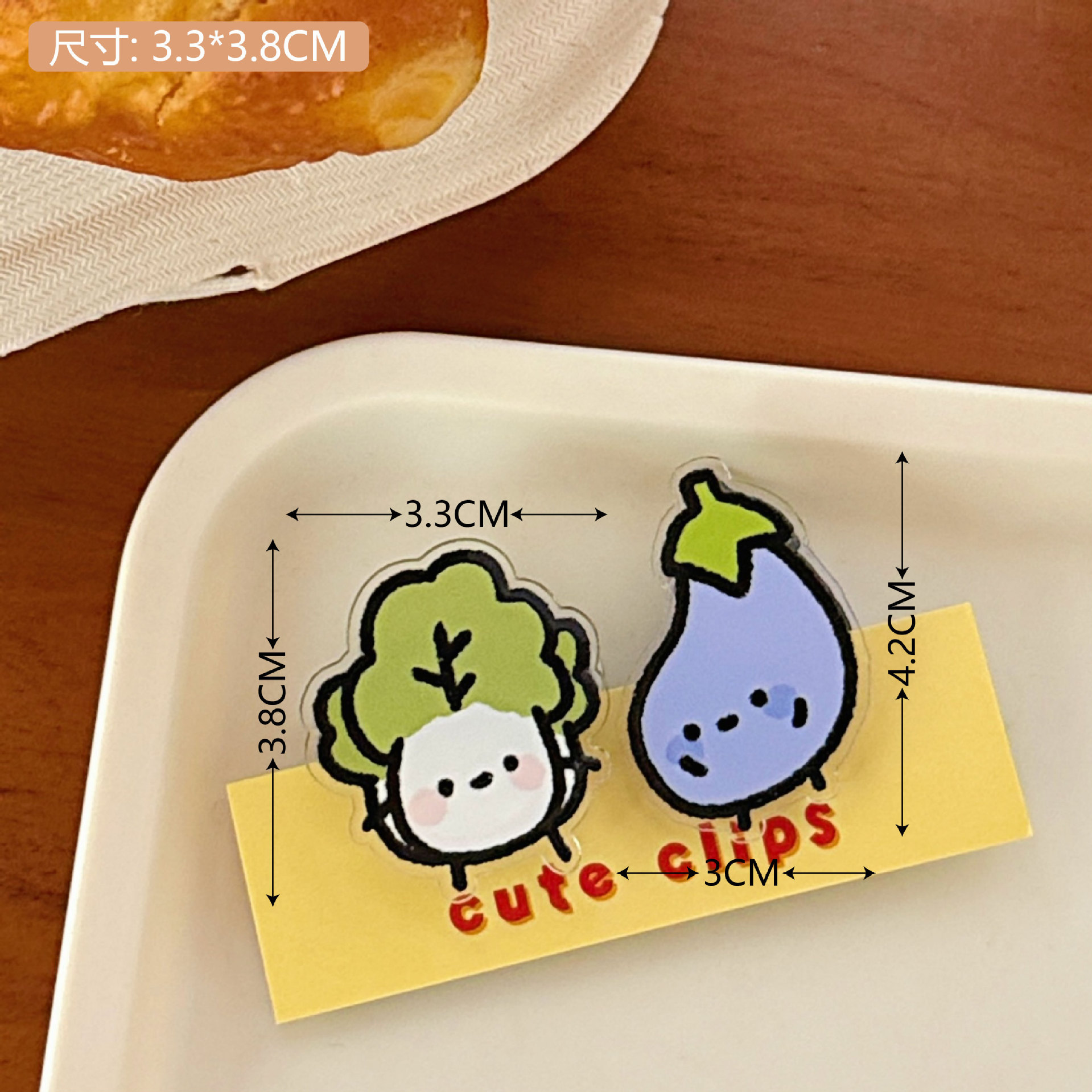 Creativo encantador dibujos animados regalo de decoración papelería sello clip acrílico para chicas