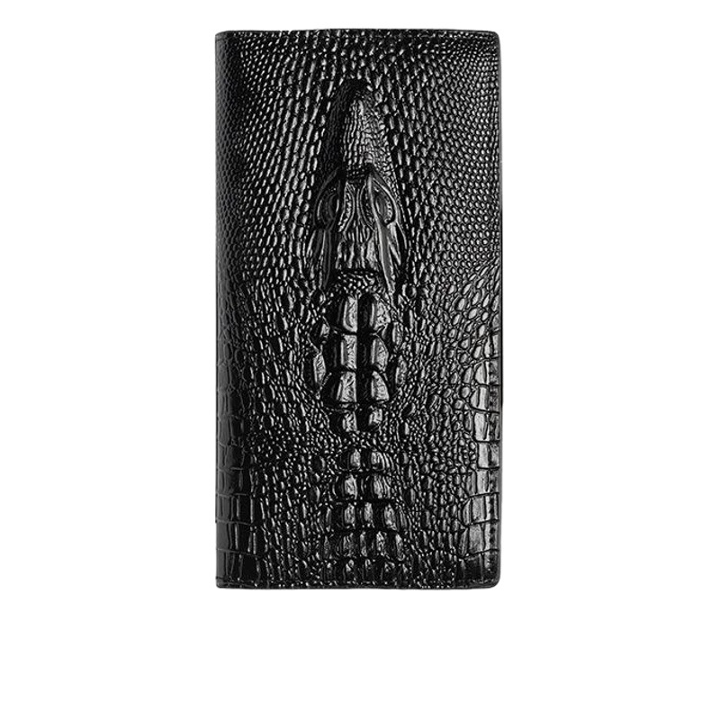 Fábrica al por mayor de los hombres patrón de cocodrilo larga cartera personalizada billetes de dólar cartera de negocios