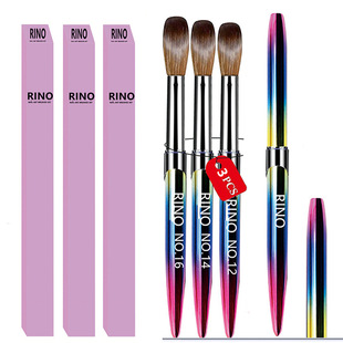 Cross-border hot new nail art brush gradient new color 3 sets of crystal pen tool set wholesale carving pen