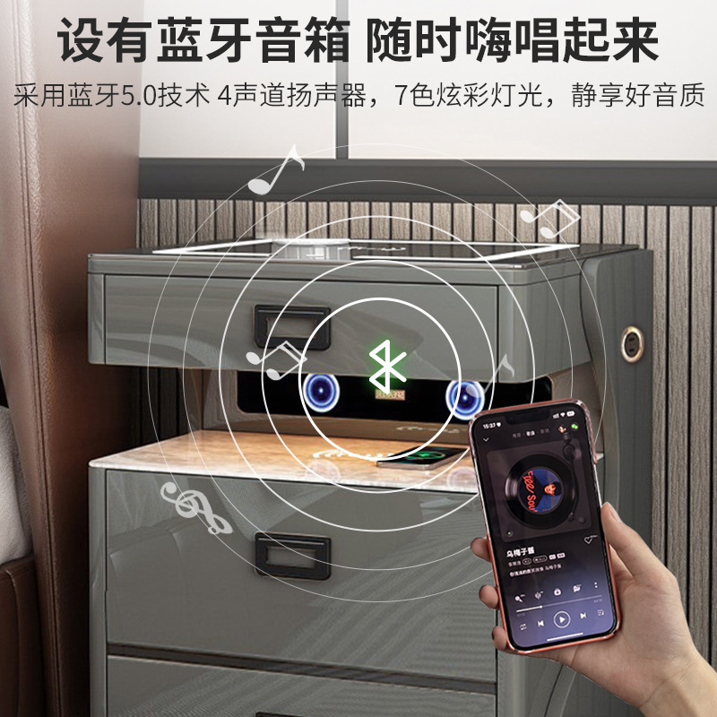 Seguridad mesita de noche integrado moderno minimalista dormitorio inteligente lujo Rock placa armario hogar con cerradura